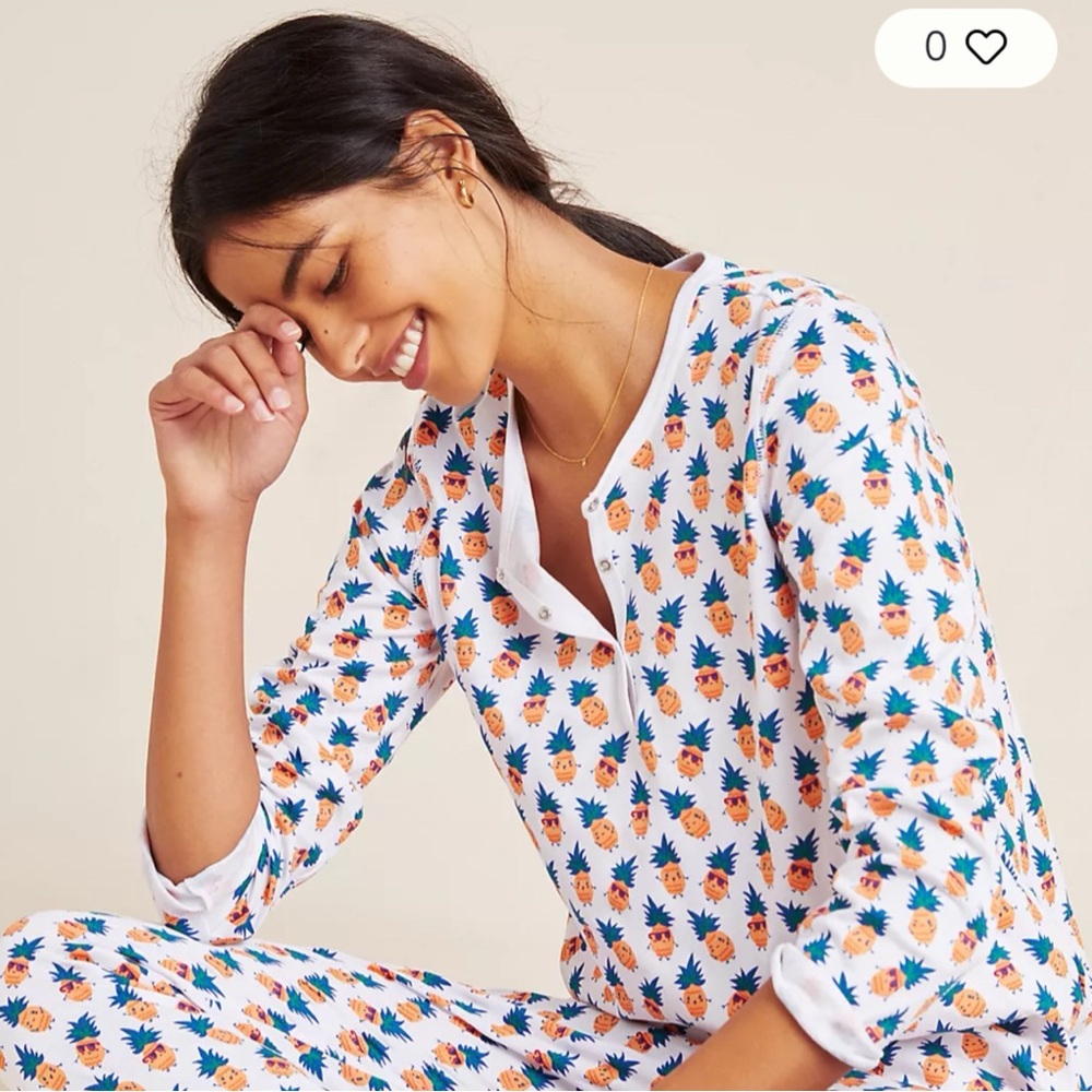 Roller Rabbit Pina & Colada Pajama Long Sleeve Shirt Limited Edition Size M - Picture 2 of 8